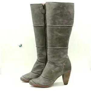 Hub Women’s Brown Distressed Leather Heeled Tall Boots Size EU 40